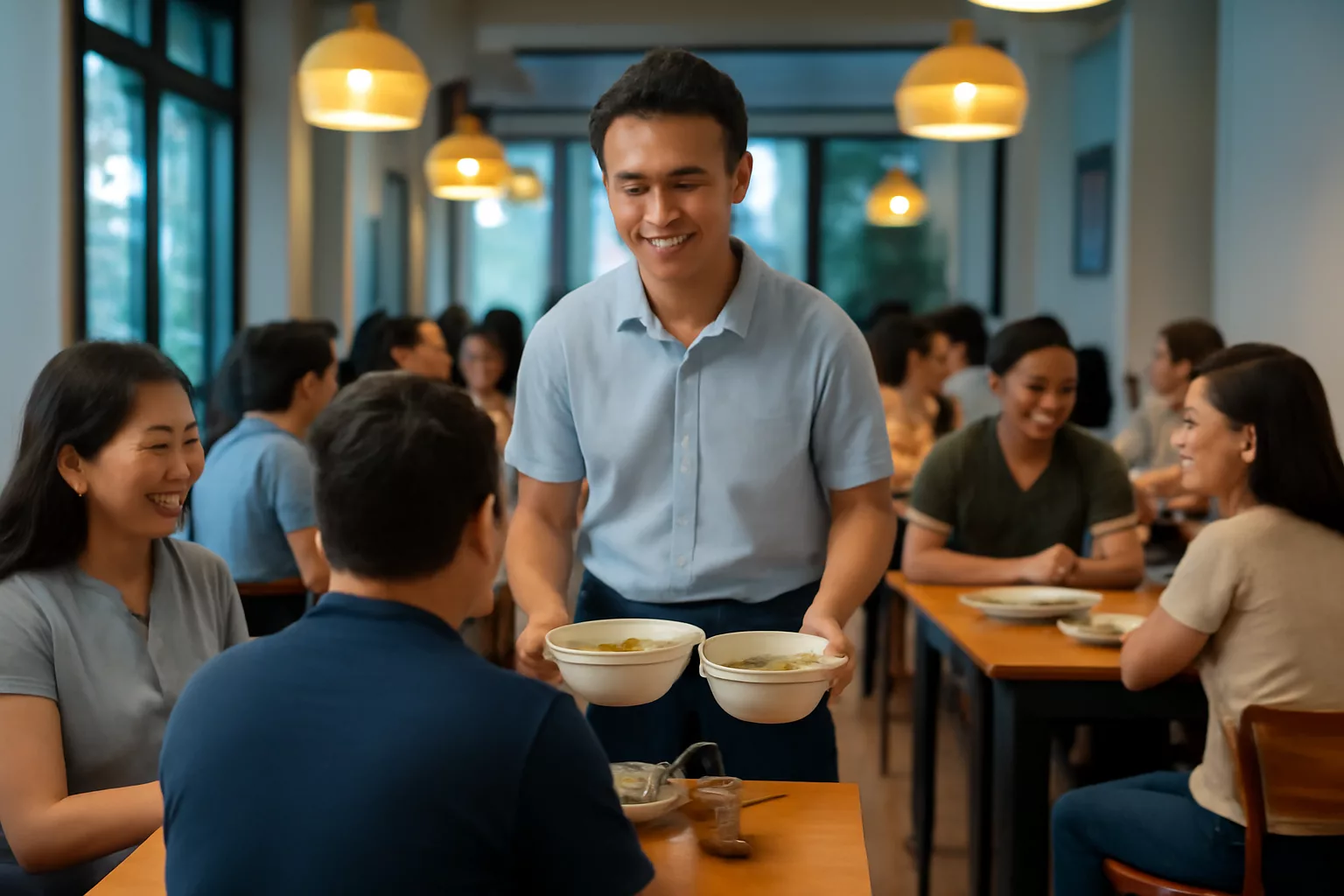 Nhà hàng, quán ăn: bot nhận đặt bàn và trả lời thực đơn